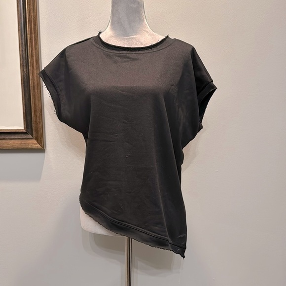 Bear Dance Tops - Bear Dance black distressed sleeveless sweatshirts NWT S